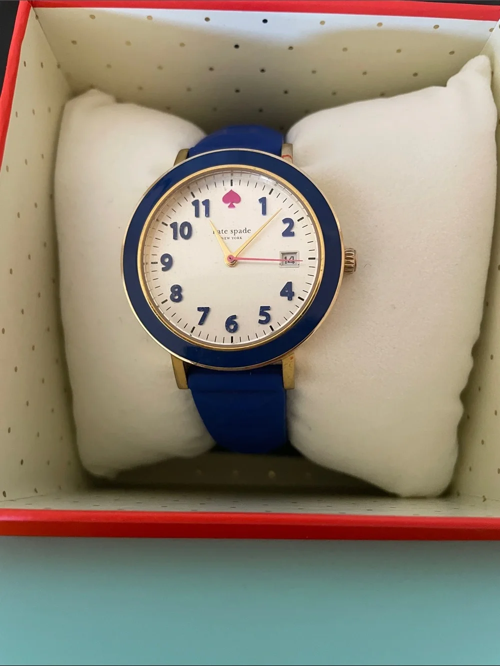kate spade Kids Blue Silicone Strap Watch with Gold-Tone Case